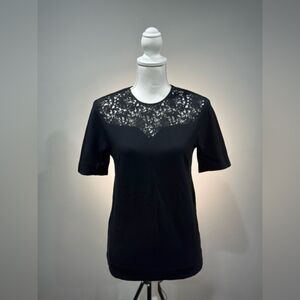 CLEARANCE! Black Stella McCartney Lace Accent Top Size 2 VGUC